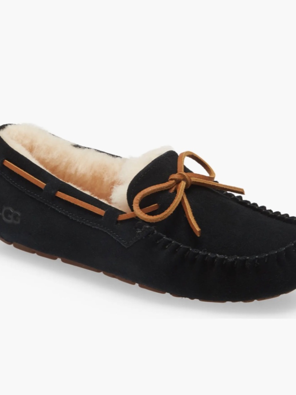 UGG Dakota Ugg Shearling Slipper, Rubber Sole, Black, Size 6US